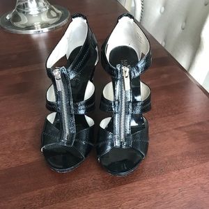 Michael Kors black zip up high heel shoe 8.5